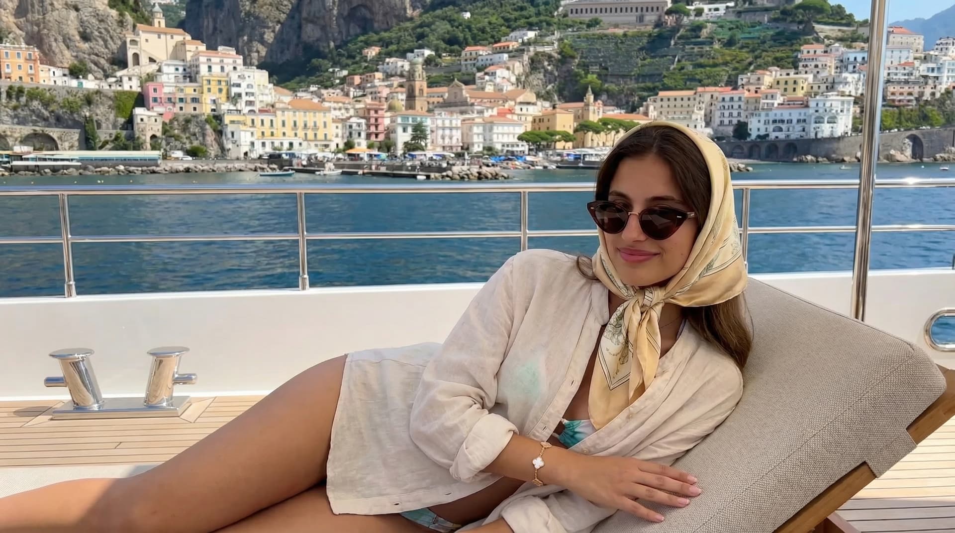 AI-generated luxury travel photo showcasing how digital context creation enables aspirational lifestyle imagery for dating profiles without actual travel