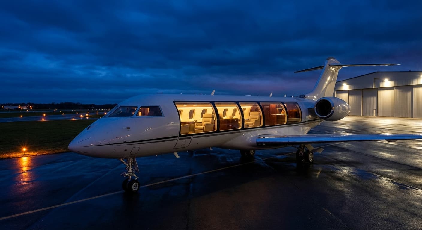 Luxury Private Jet on Exclusive Private Runway