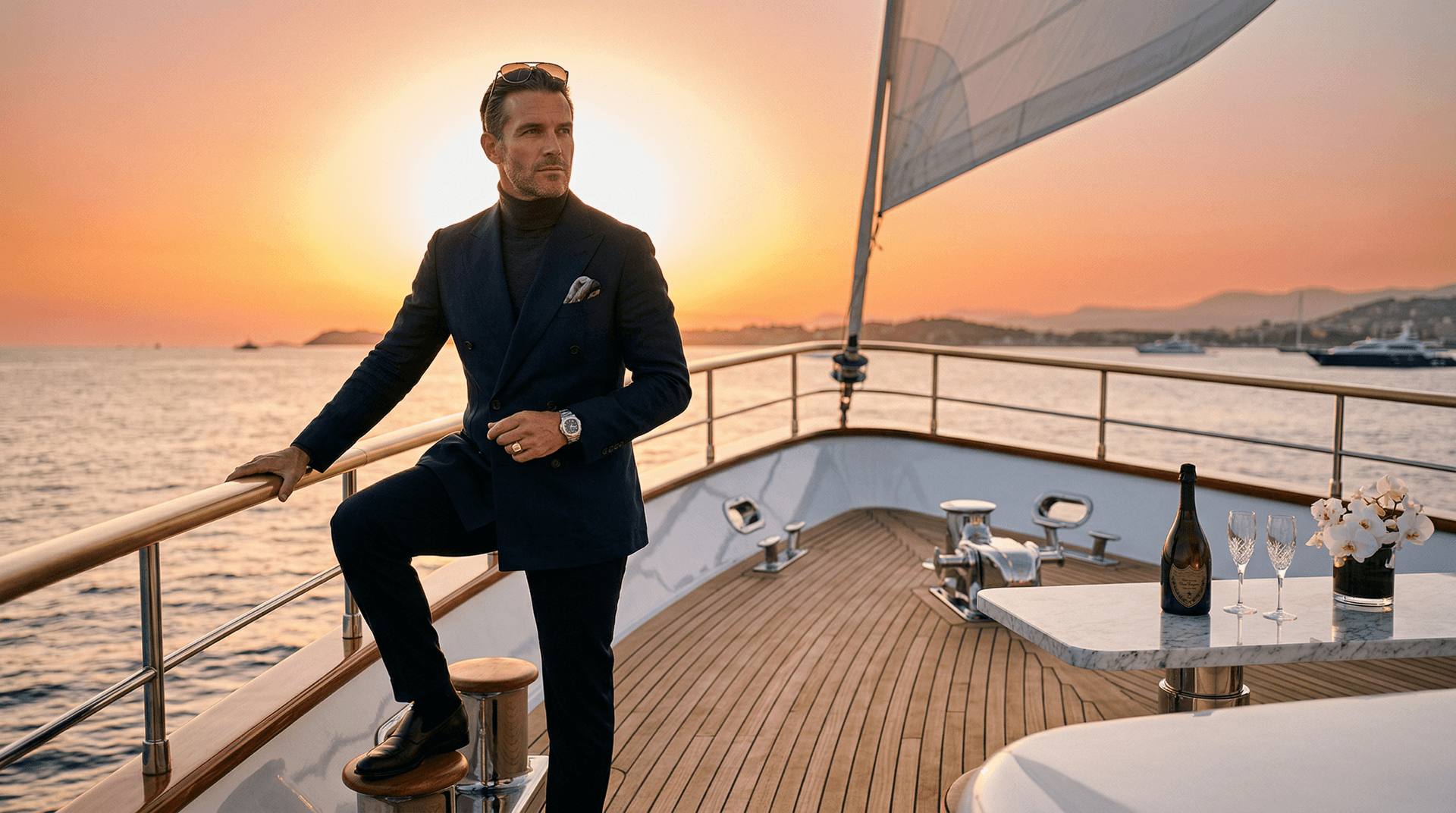 AI Yacht Sunset Cruise Photo Generator